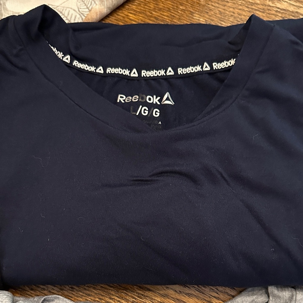 Reebok Dark Blue , black and grey Crew Neck Tee